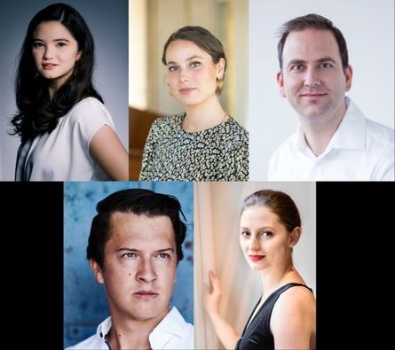 Ein Foto von Camilla Saba Davies, Sopran, Valerie Pfannkuch, Mezzo, Anselm Sibig, Tenor, Niklas Mallmann, Bass, und Rebeka Stojkoska, Klavier
